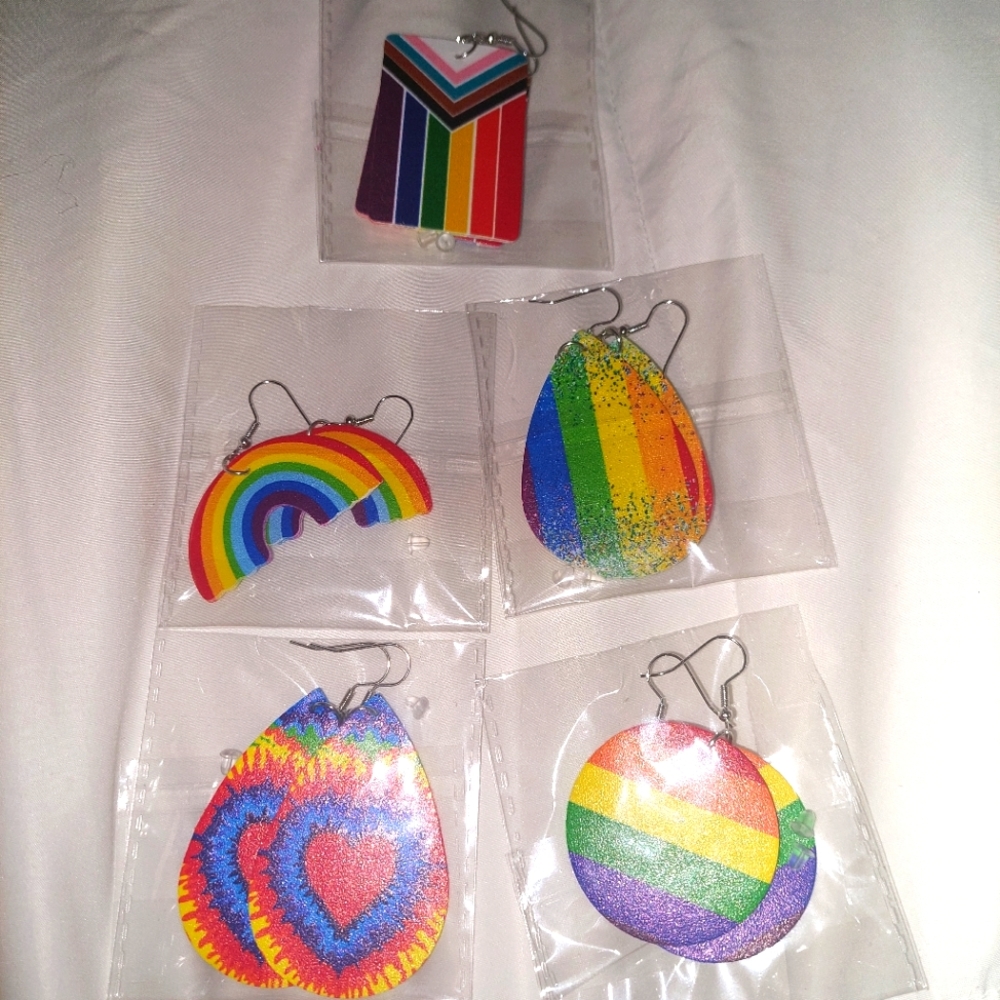 Pride Rainbow Earrings, Multiple Pairs